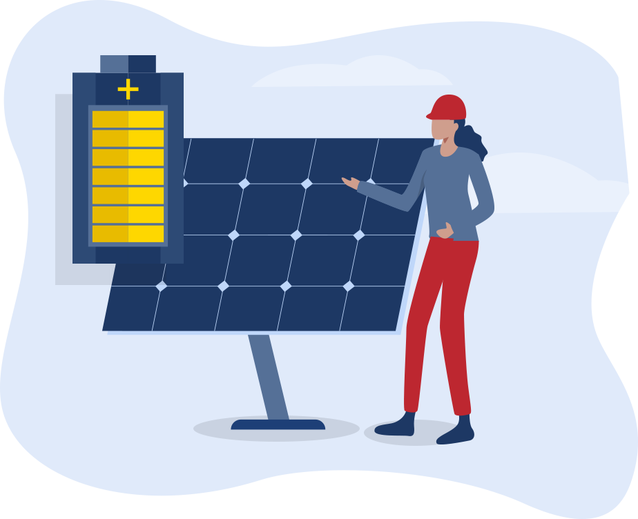 Female solar technician